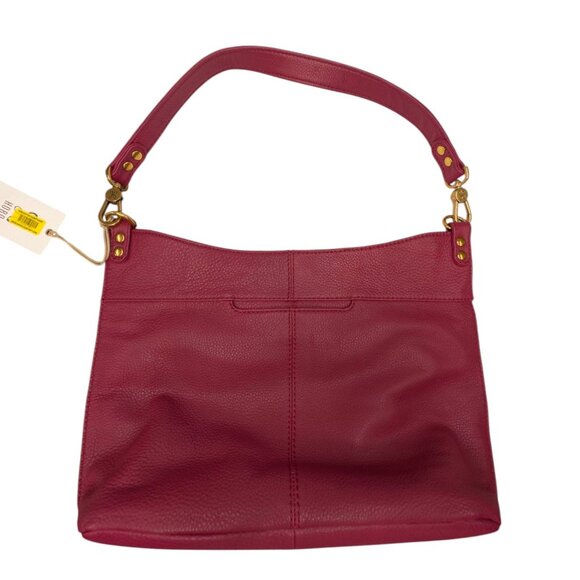 HOBO Pier Shoulder Bag Mulberry Glaze Pebbled Leather Convertible Crossbody - Picture 6 of 16